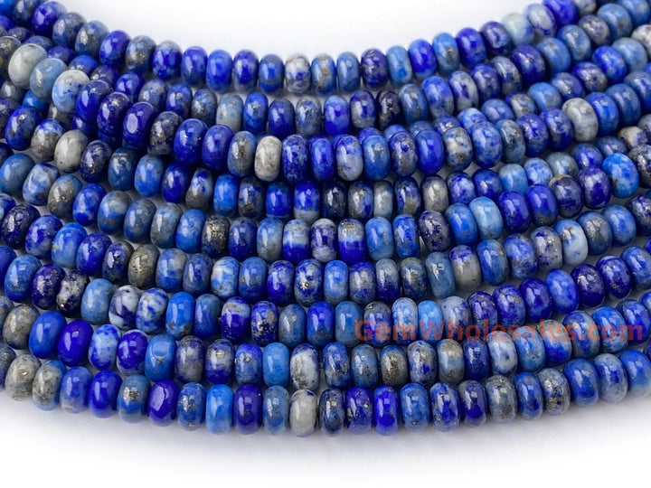 15.25“ 2x4mm Natural lapis lazuli stone rondelle heishi spacer beads