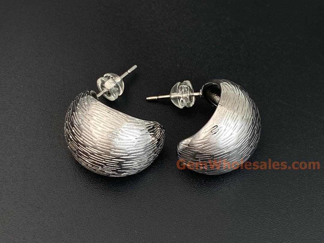 20x16mm Silver color brass earrings, fashion earrings for her, petal