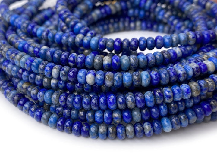 15.25“ 2x4mm Natural lapis lazuli stone rondelle heishi spacer beads