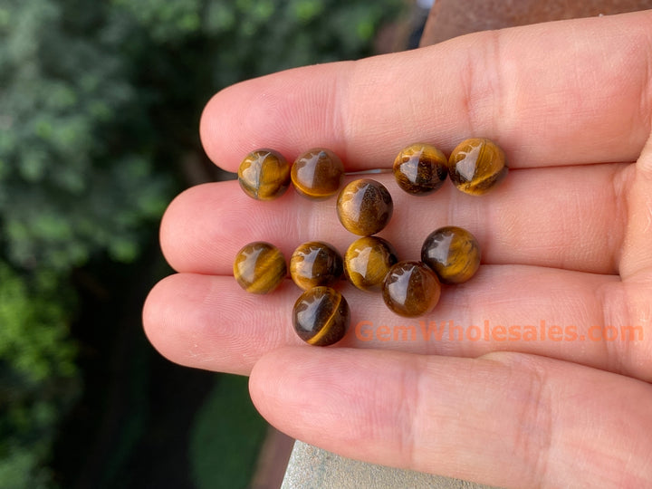 10PCS 8mm Natural yellow tiger eye undrilled round stone beads