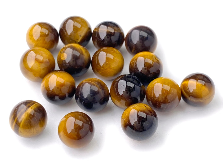 10PCS 8mm Natural yellow tiger eye undrilled round stone beads