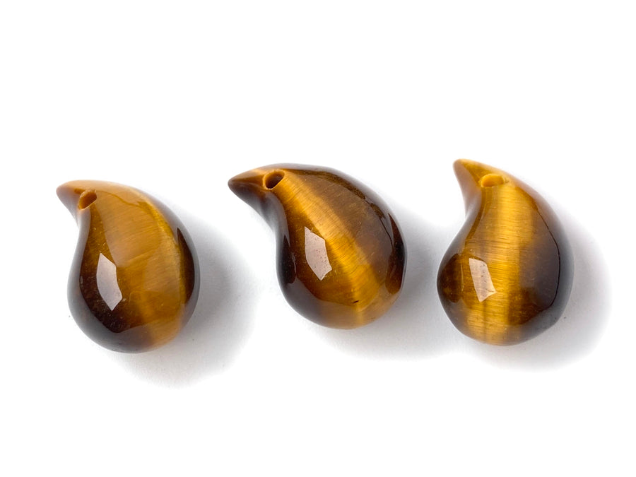 2PCS 11x19mm Yellow tiger eye stone teardrop beads/pendant