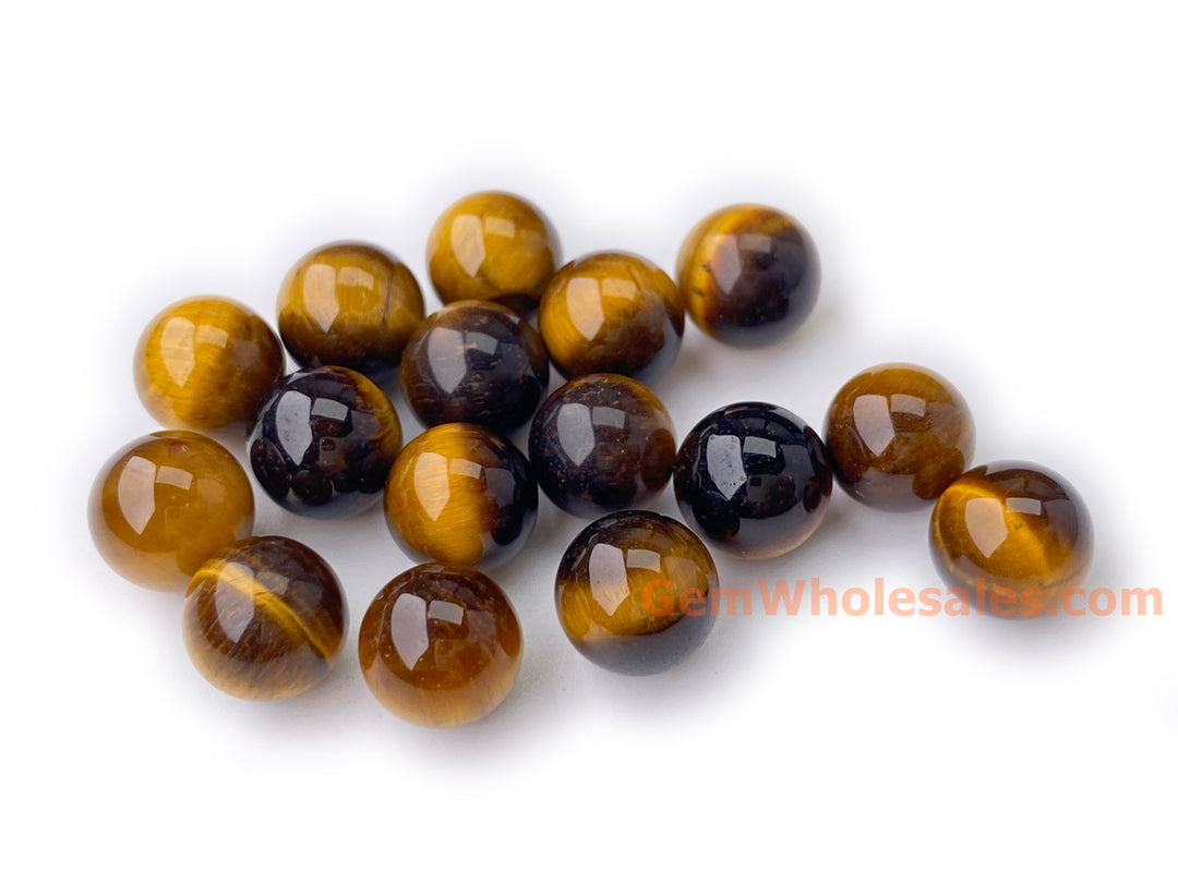 10PCS 8mm Natural yellow tiger eye undrilled round stone beads