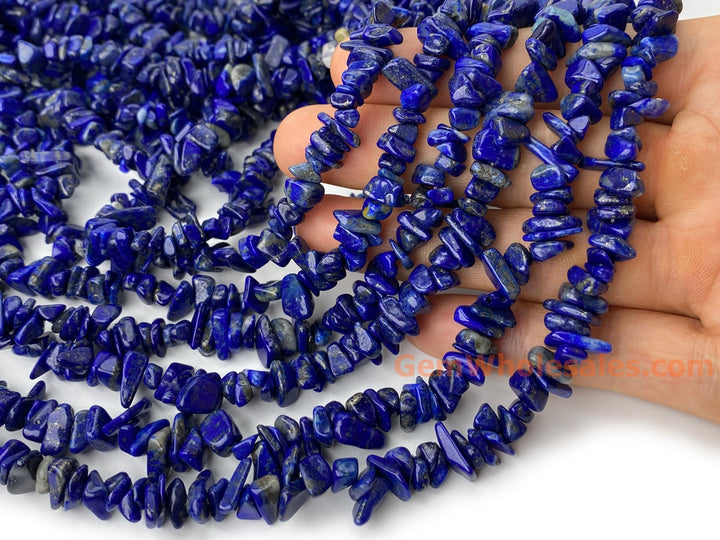 5x10mm A Natural Lapis lazuli stone chips beads, 32"