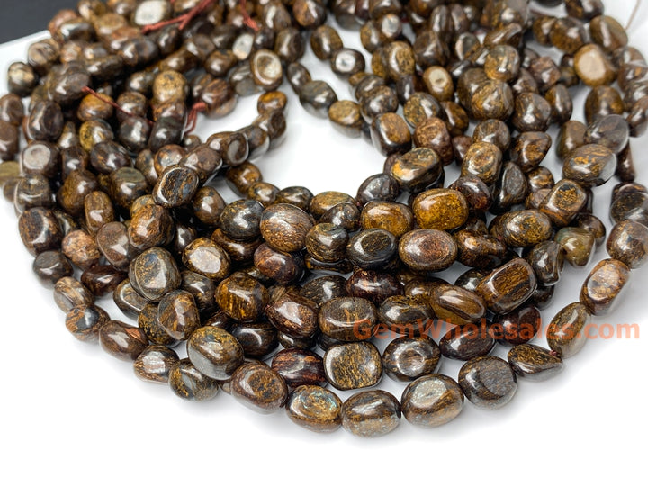 15.5" 6~8mm/8~10mm Natural Bronzite jasper pebbles beads,potato beads