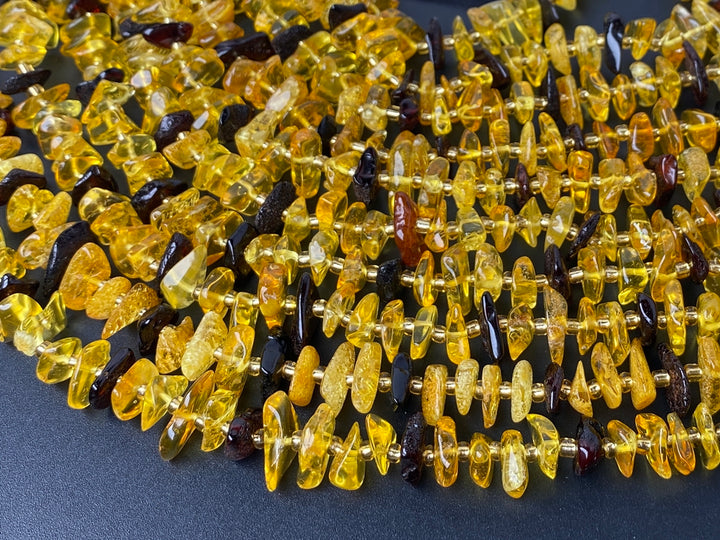 15.5" 10~15mm Natural yellow amber chips beads strand