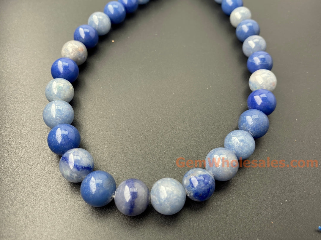 15.5" 12mm Natural blue aventurine stone round jewelry beads