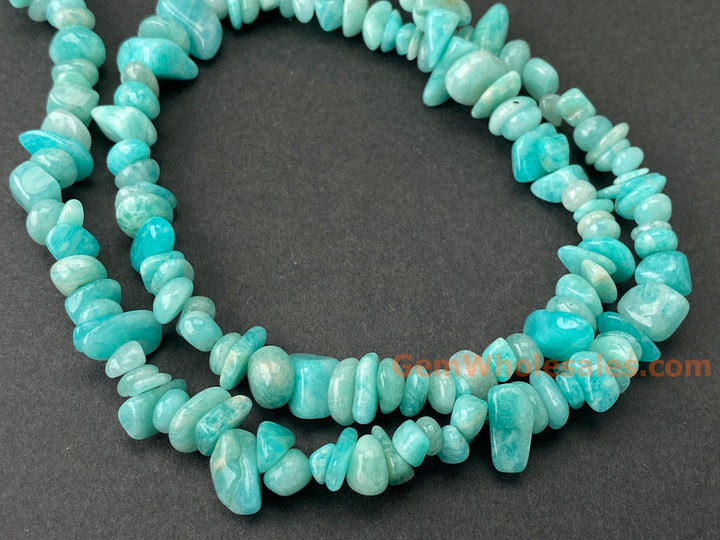 5x10mm Natural Amazonite stone chips beads, 32"
