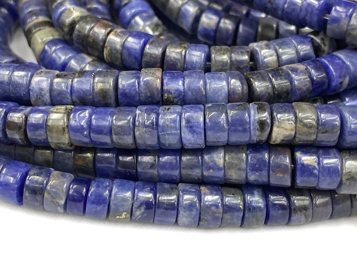 15.5" 3x6mm Natural blue sodalite heishi beads for jewelry making