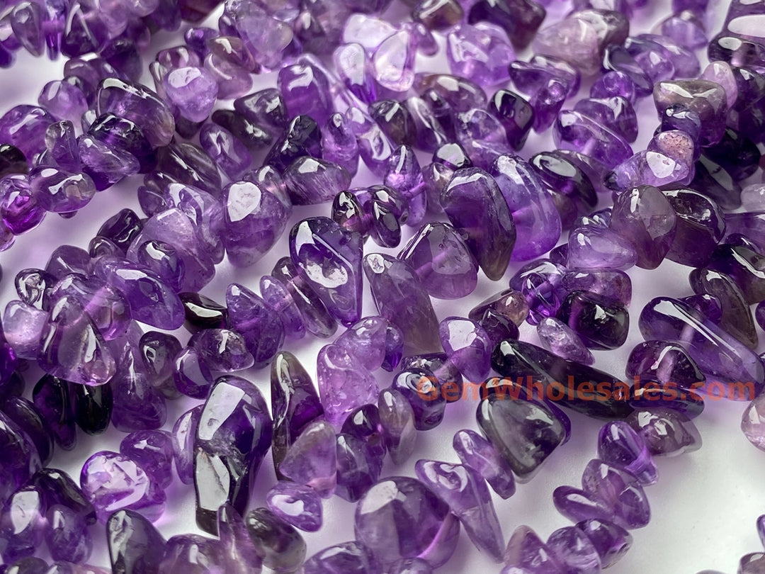 32" Natural Amethyst 5x10mm chips ,purple gemstone small chips