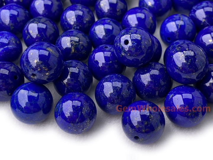 10pcs AAA 10mm natural Lapis lazuli stone round beads halfdrilled