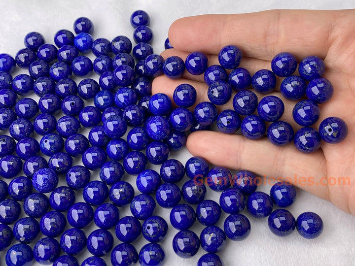 10pcs AAA 10mm natural Lapis lazuli stone round beads halfdrilled