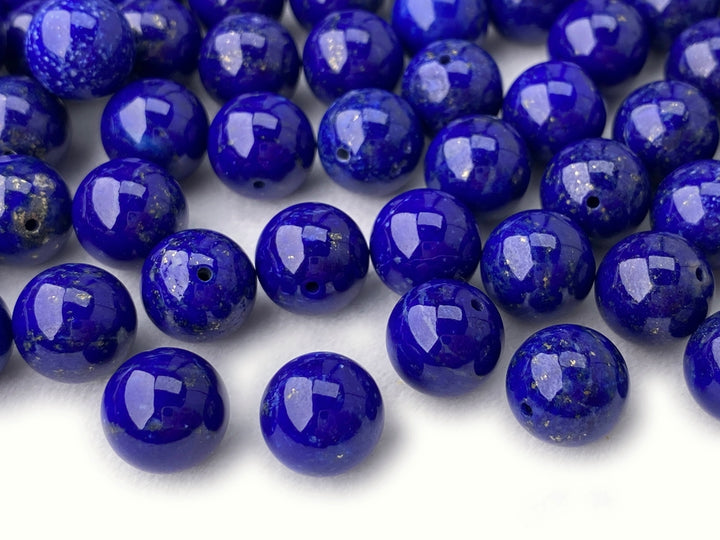 10pcs AAA 10mm natural Lapis lazuli stone round beads halfdrilled