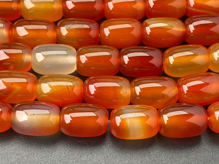 15" 10x14mm red Agate barrel drum beads semi precious stone