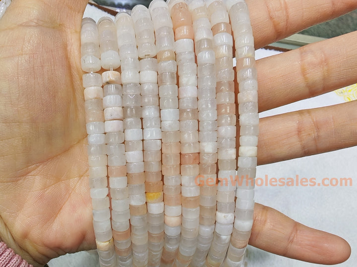 15.5" 3x6mm natural pink aventurine Heishi Disc jewelry beads