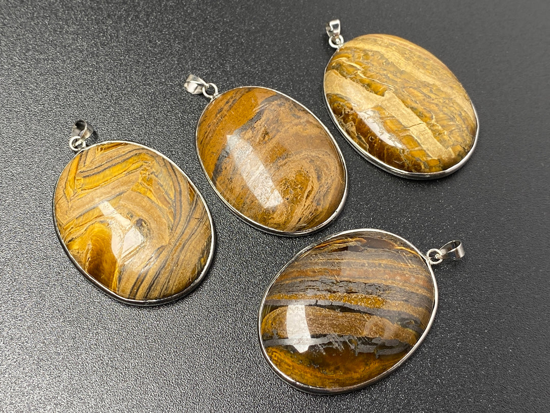 30x40mm natural Iron tiger eye stone oval pendant