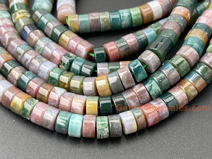 15" 3x6mm Natural Indian agate heishi beads for jewelry making