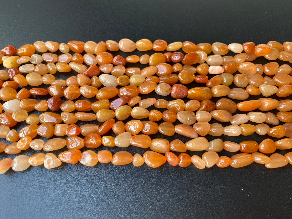 15.5" 6~8mm Natural red aventurine pebbles beads,potato beads, small nugget beads