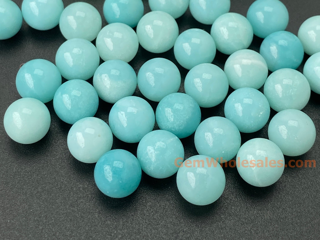 10pcs 8mm Natural amazonite stone Undrilled round beads