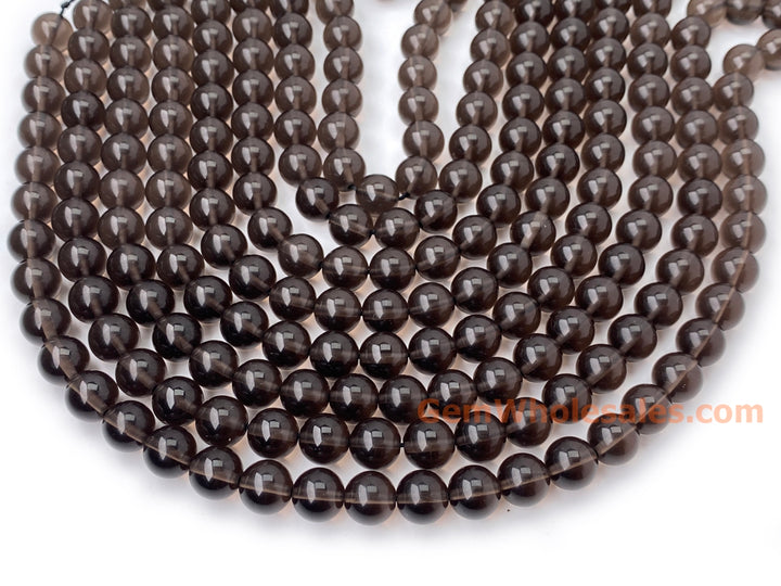 10mm Natural Transparent brown Ice obsidian round beads, 15.5"
