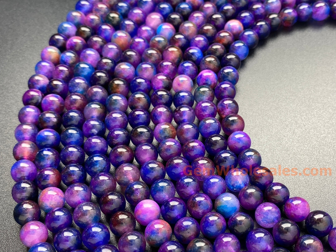 15" 8mm/10mm Starry Sky color Malaysian jade Round beads