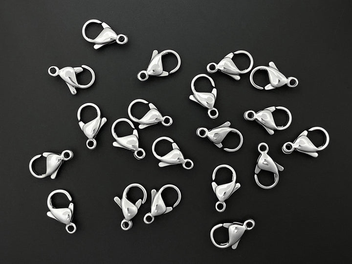 20PCS 12x6mm Stainless steel metal jewelry lobster claw clasps