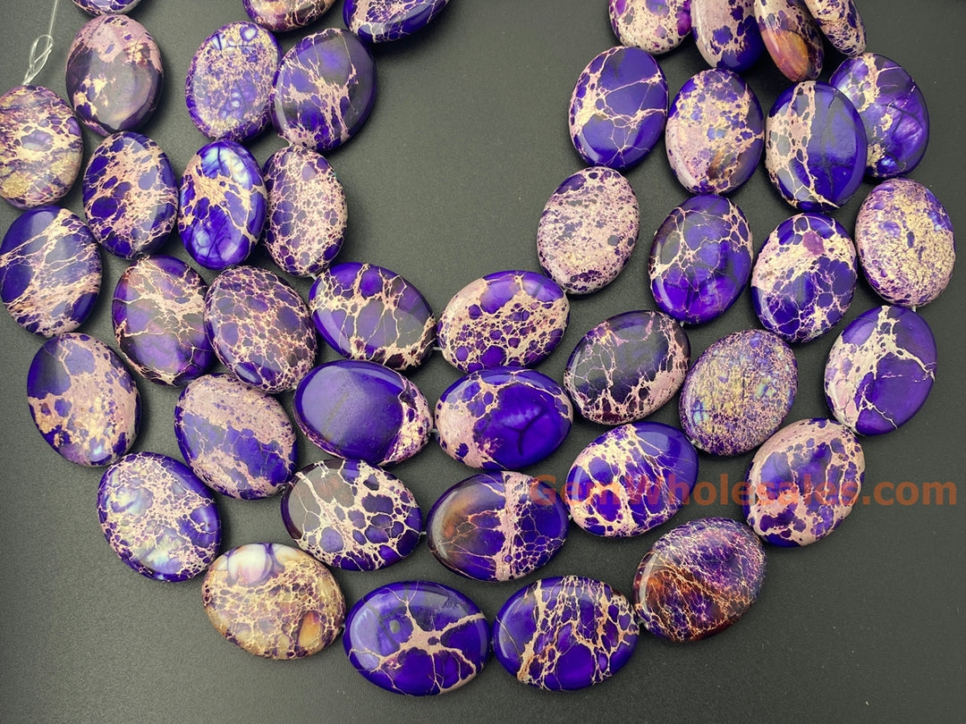 23x30mm purple Sea Sediment oval beads,emperor jasper, Terra Jasper, 15.5"