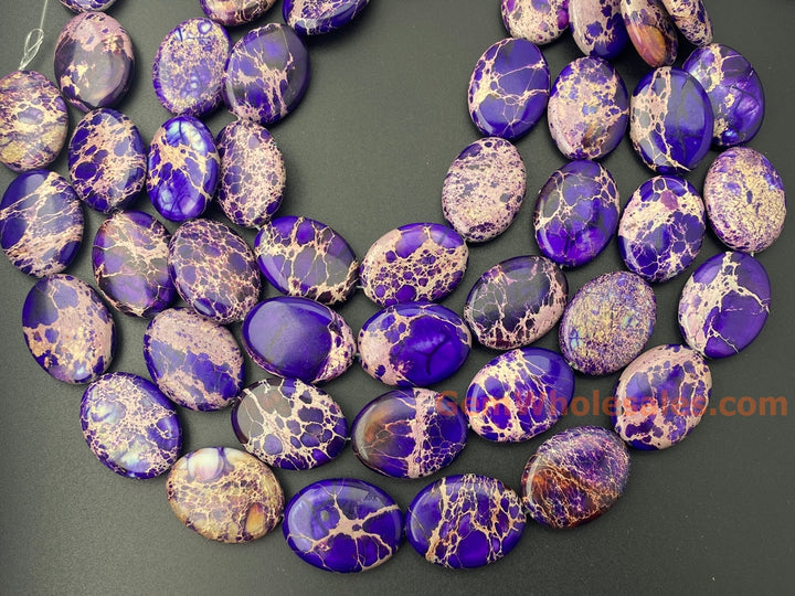 23x30mm purple Sea Sediment oval beads,emperor jasper, Terra Jasper, 15.5"