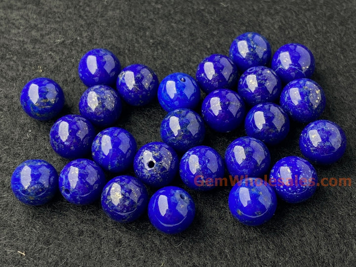 10PCS AAA 8mm natural genuine Lapis lazuli stone round beads halfdrilled