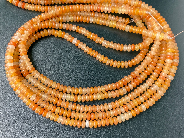 15.5" 2x4mm Natural red aventurine rondelle beads, roundel beads
