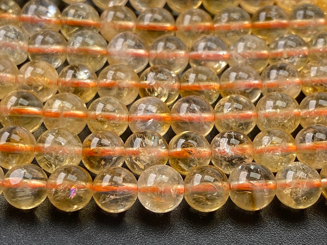 6mm natural citrine beads