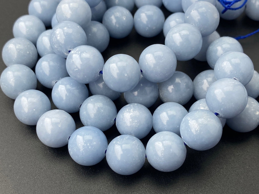10mm Natural angelite stone round beads,blue gemstone, 15.5"