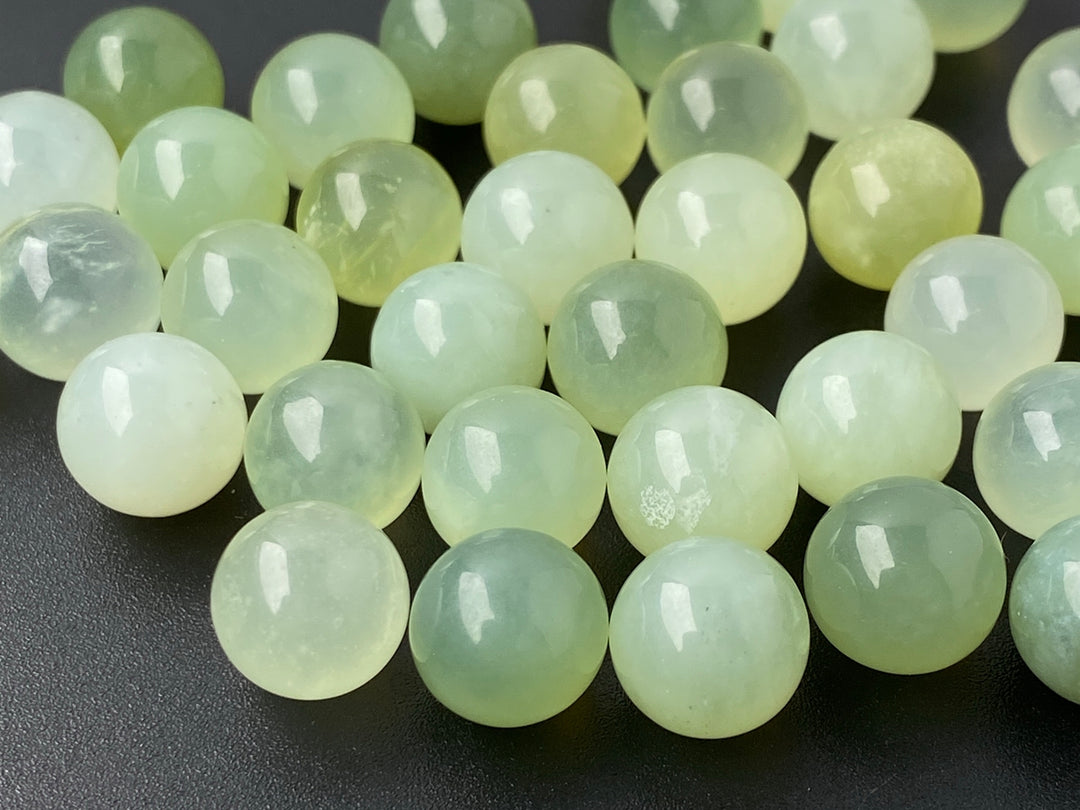 10PCS 10mm natural new jade undrilled green round single stone beads