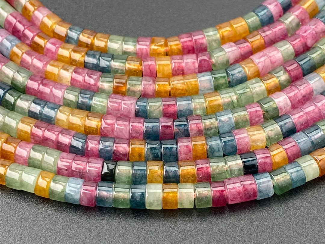 2x4mm candy jade Heishi beads for jewelry making