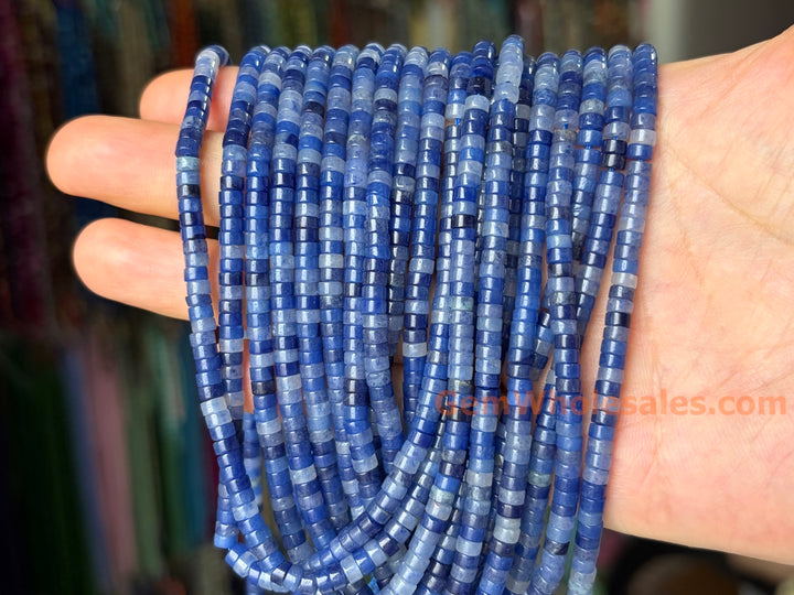 15.5" 2x4mm Natural blue aventurine Heishi gemstone jewelry beads