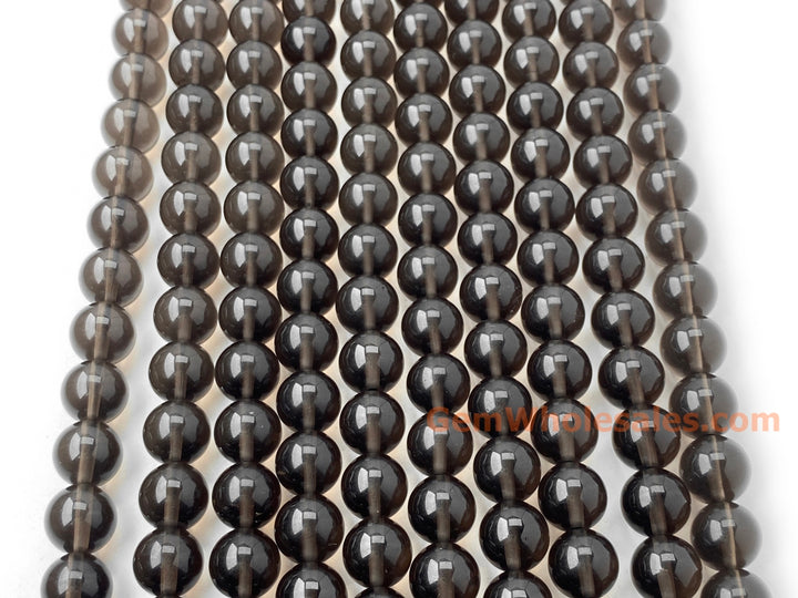 10mm Natural Transparent brown Ice obsidian round beads, 15.5"