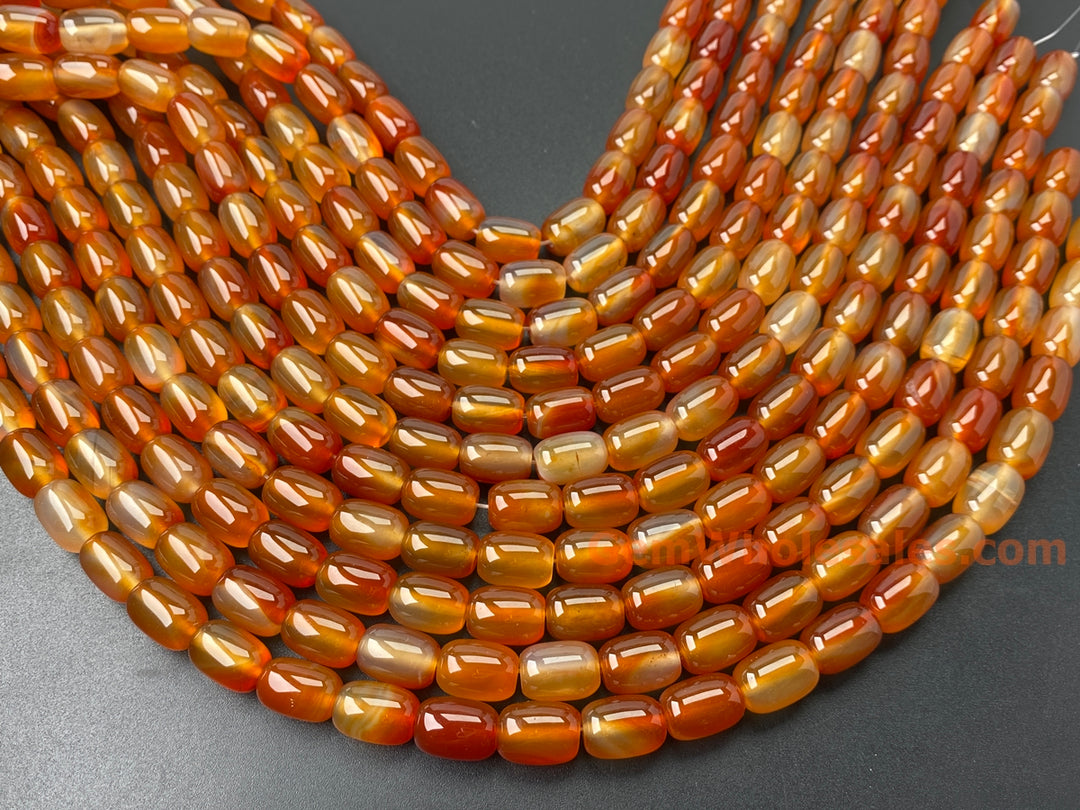 15" 10x14mm red Agate barrel drum beads semi precious stone