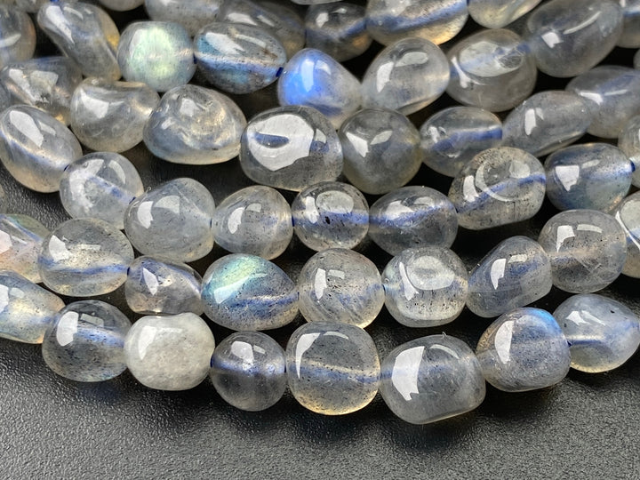 15.5" 6x8mm AA Natural Labradorite stone pebble beads