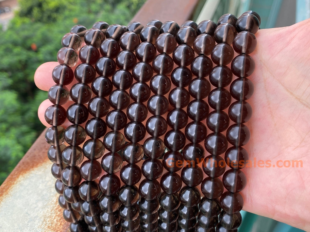 10mm Natural Transparent brown Ice obsidian round beads, 15.5"