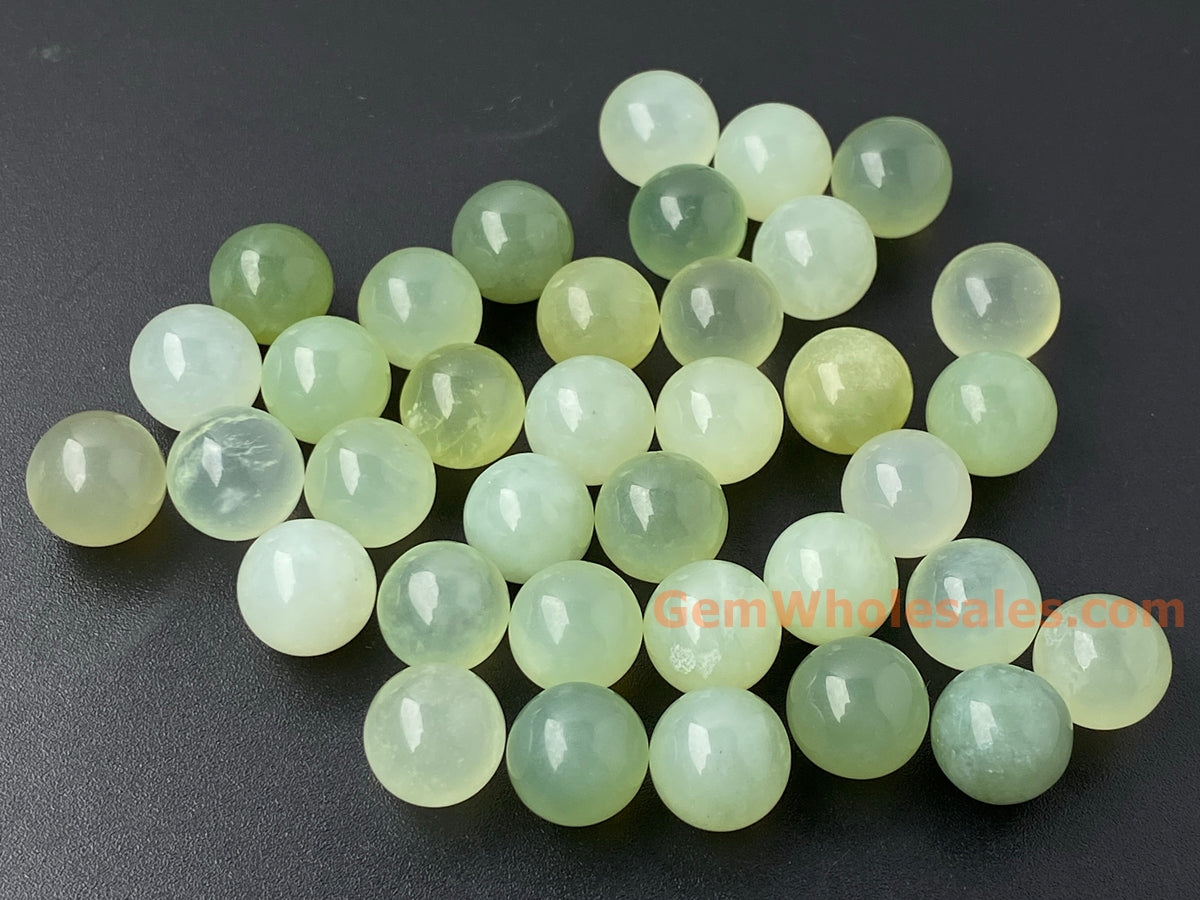 10PCS 10mm natural new jade undrilled green round single stone beads