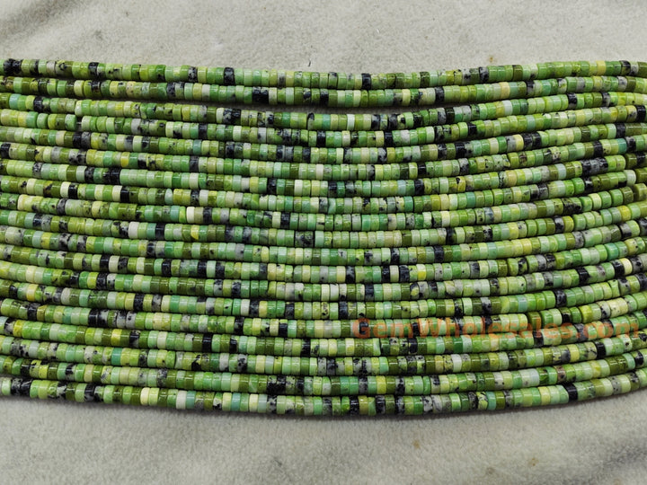 15.5" 3x6mm Natural Australia Chrysoprase heishi beads for jewelry making