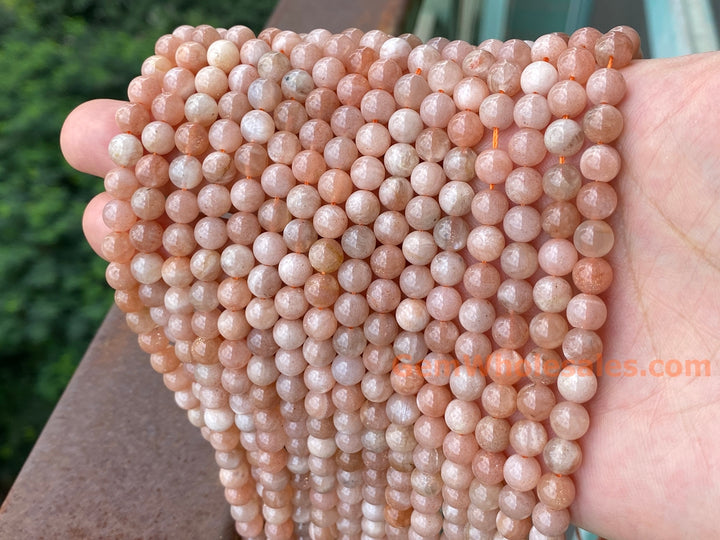 15.5" 6mm natural Sunstone round gemstone beads
