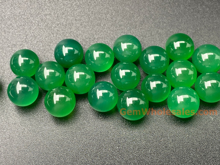 10PCS 8mm green agate undrilled round sphere beads