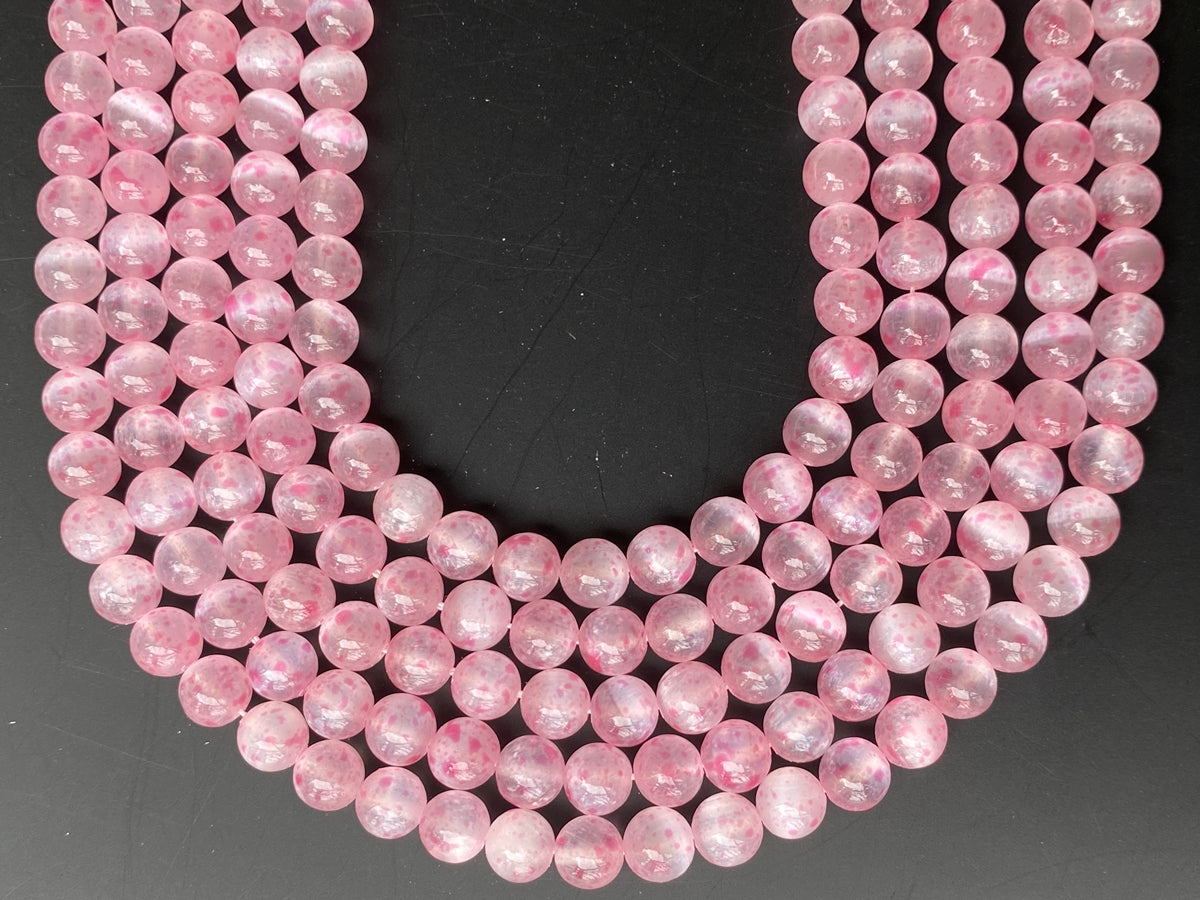 15" 8mm pink color calcite stone round beads