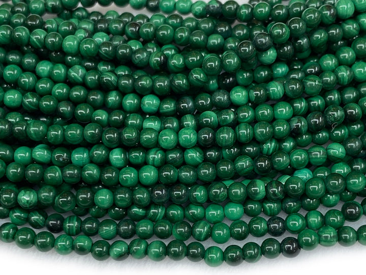15.5" 2mm Natural green malachite stone tiny round beads
