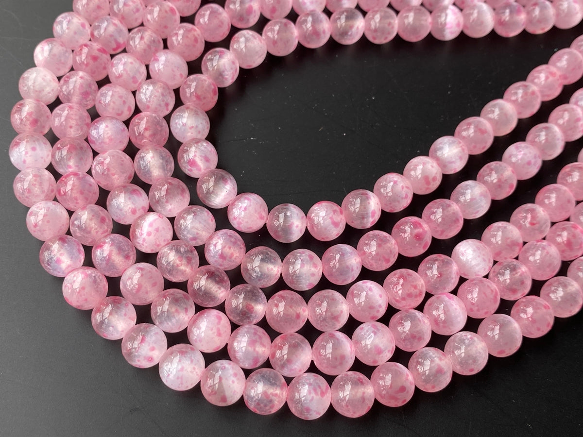 15" 8mm pink color calcite stone round beads