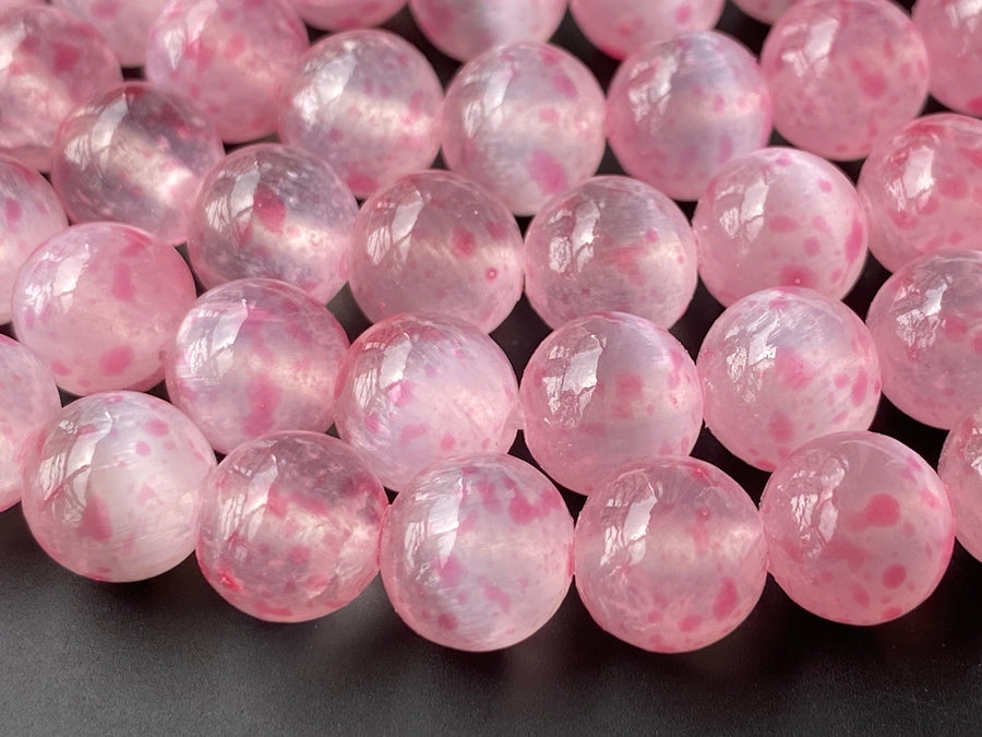 15" 8mm pink color calcite stone round beads