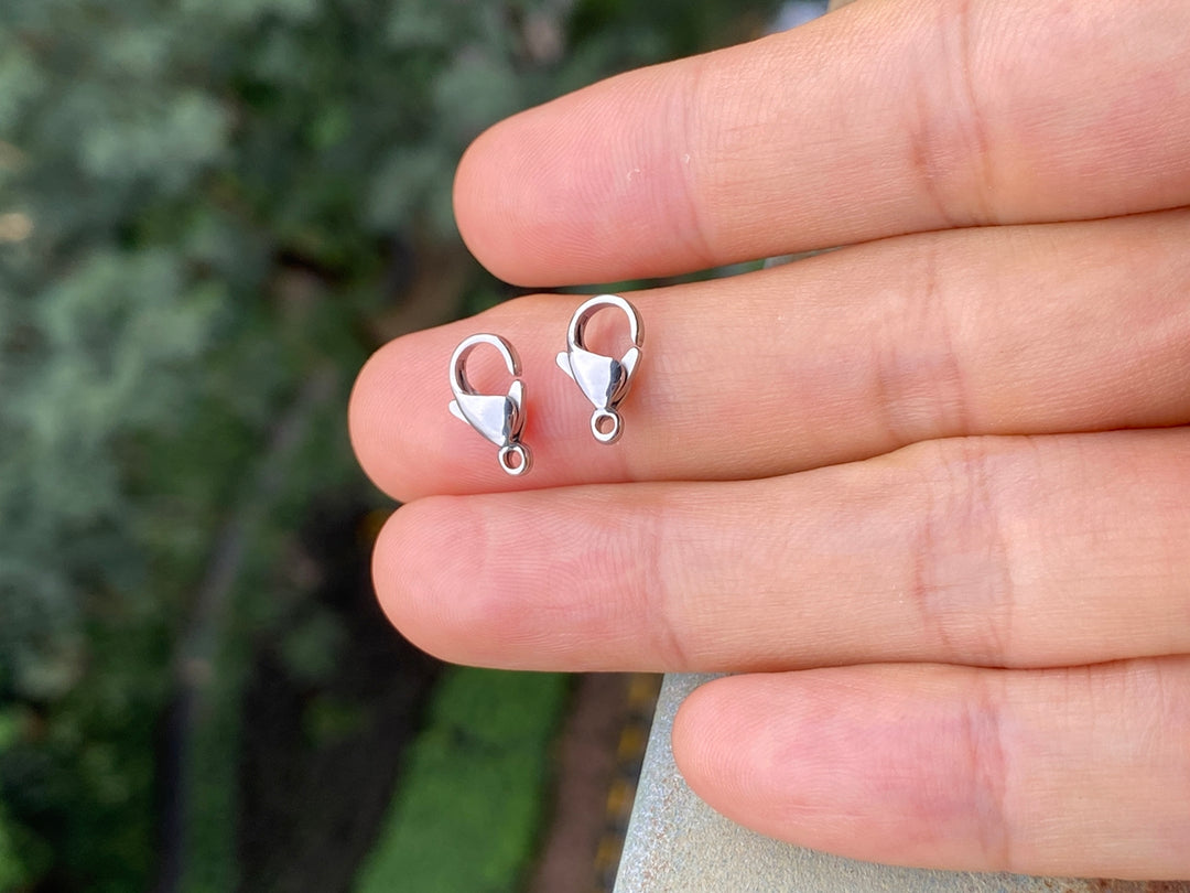 20PCS 12x6mm Stainless steel metal jewelry lobster claw clasps