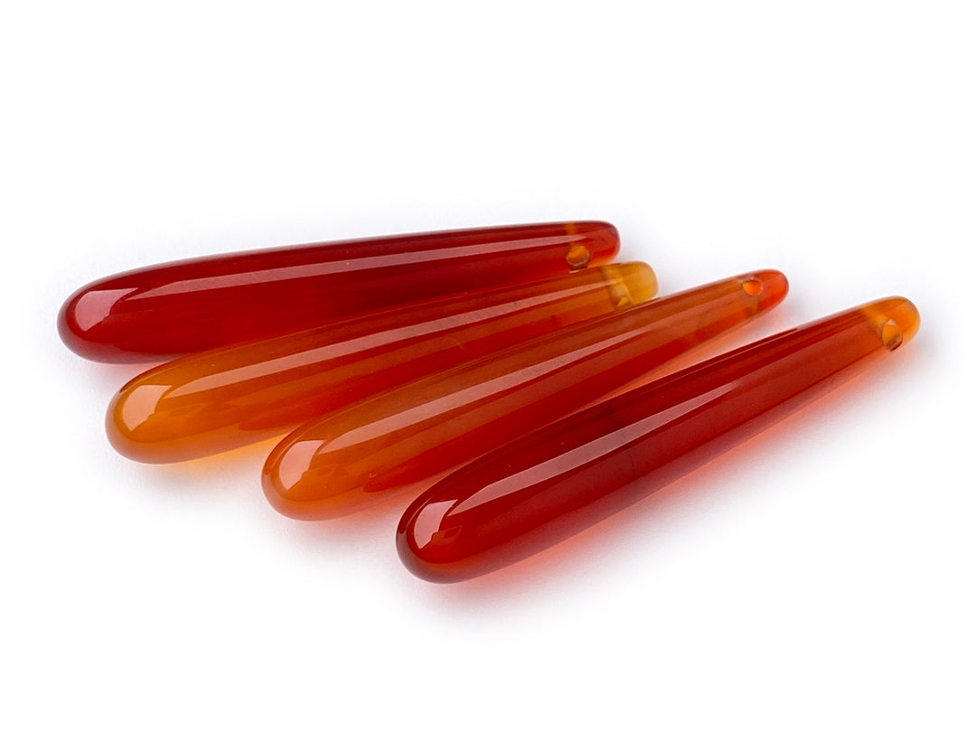 1pair 6x35mm red agate/onyx teardrop beads, side hole drilled