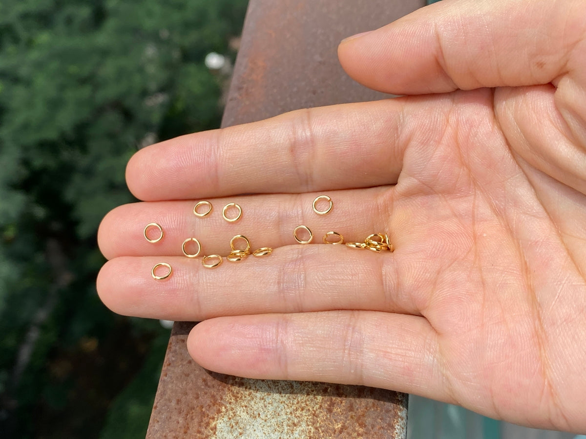 20PCS 5mm gold plated brass open jump rings jewelry findings